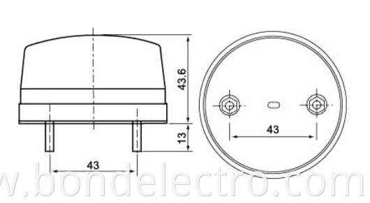 Drawing of B-3071 LED Warnling Light